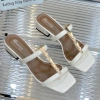 Dép nữ thời trang mũi vuông da mềm cao 2cm 2P/4P 4cm - Bánh Bèo Depmuiten - Giá 204.000 VND