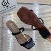 Dép nữ thời trang mũi vuông da mềm cao 2cm 2P/4P 4cm - Bánh Bèo Depmuiten - Giá 204.000 VND 4