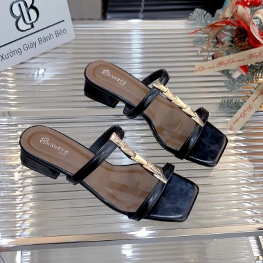 Dép nữ thời trang mũi vuông da mềm cao 2cm 2P/4P 4cm - Bánh Bèo Depmuiten - Giá 204.000 VND