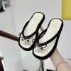 Dép quai kẹp nữ nhung nơ xinh Đế thấp nhẹ, trẻ trung, dễ phối đồ, giảm giá 125k
