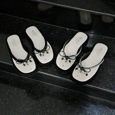 Dép quai kẹp nữ nhung nơ xinh Đế thấp nhẹ, trẻ trung, dễ phối đồ, giảm giá 125k 3