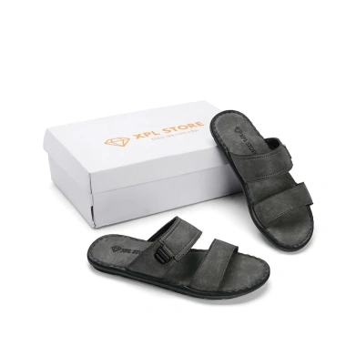 Dép quai ngang da sáp nam – Đế khâu bền bỉ, trẻ trung, thích hợp du lịch PIKA 1