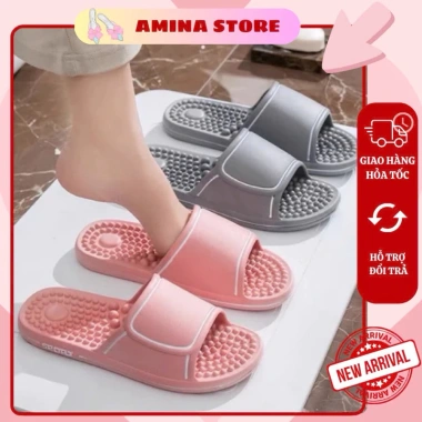 Dép Quai Ngang Nam Nữ Gái Massge Chân Siêu Phê - Đế Chống Trơn Trượt, Thoải Mái Khi Đi Trong Nhà Tắm, Giá 72.000₫
