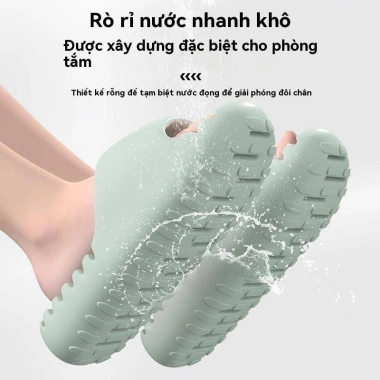 Dép quai ngang nam nữ nguyên khối êm chân, đế cao su đúc lỗ thoát nước - 48.000₫ 4