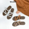 Dép sandal nữ quai chéo đế bệt WOSHOE đi biển size 34-42 WG006 - Giá 135k