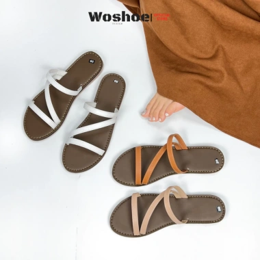 Dép sandal nữ quai chéo đế bệt WOSHOE đi biển size 34-42 WG006 - Giá 135k