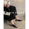 Dép sandal nữ quai hậu đế bệt 3 khuy cài hở mũi Hàn Quốc, hottrend đi chơi, giá 149k 3