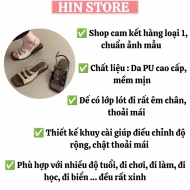 Dép sandal nữ quai hậu đế bệt 3 khuy cài hở mũi Hàn Quốc, hottrend đi chơi, giá 149k 4 Dép sandal nữ quai hậu đế bệt 3 khuy cài hở mũi Hàn Quốc, hottrend đi chơi, giá 149k 4