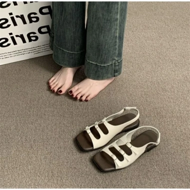 Dép sandal nữ quai hậu đế bệt 3 khuy cài hở mũi Hàn Quốc, hottrend đi chơi, giá 149k 6 Dép sandal nữ quai hậu đế bệt 3 khuy cài hở mũi Hàn Quốc, hottrend đi chơi, giá 149k 6