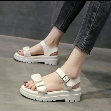 Dép sandal nữ quai nhún đế chiến binh, cao 3-5cm, xinh đi học đi chơi giá 99k