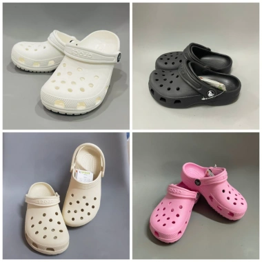 Dép sục Crocs Classic người lớn, nhựa không mùi, nhẹ êm chân, tặng 10 sticker