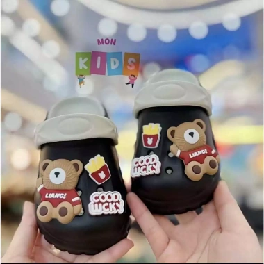 Dép sục lỗ thoáng cho bé – sandal quai siêu nhẹ hình gấu khoai tây, thoải mái, dễ thương 3