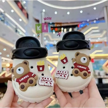 Dép sục lỗ thoáng cho bé – sandal quai siêu nhẹ hình gấu khoai tây, thoải mái, dễ thương 4