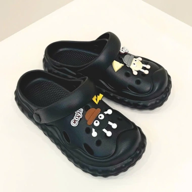 Dép sục nữ bánh than hoạt hình - Đế cao 4cm, chống trơn trượt, trong nhà ngoài trời