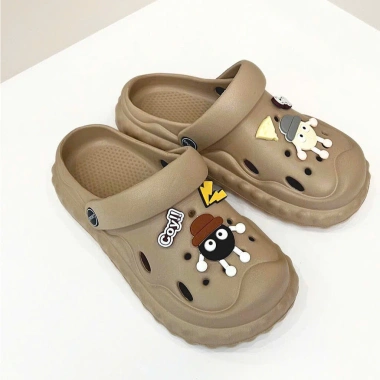 Dép sục nữ bánh than hoạt hình - Đế cao 4cm, chống trơn trượt, trong nhà ngoài trời