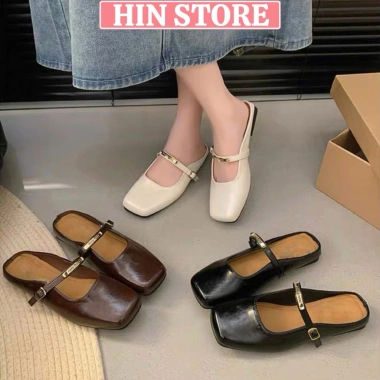 Dép sục nữ bệt mũi vuông da mềm sang chảnh, quai cài tiện lợi - Hottrend MS52, giảm còn 189k