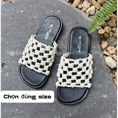 Dép sục nữ da đan lưới đế bệt phong cách mới - Giá chỉ 315.000 đồng
