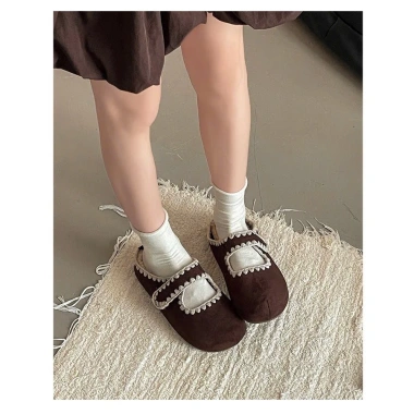 Dép sục nữ DANA viền thêu lót lông bảo ấm, phom nhỏ tăng 1 size, trẻ trung 135k