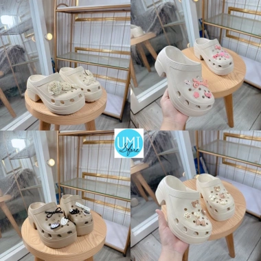 Dép sục nữ độn đế 7cm siêu xinh, kèm charm đa dạng tặng ngẫu nhiên - Giá chỉ 182k