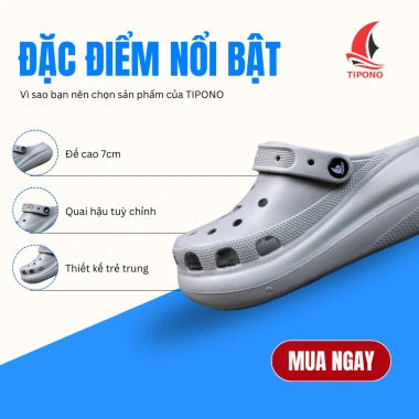 Dẹ́p sức nữ Tipono EVA cao cấp - Đế cao Lm15 giảm giá 18% chỉ 84.100₫