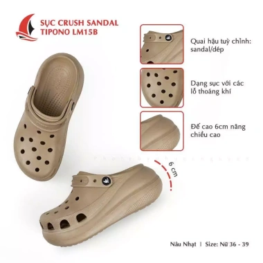 Dẹ́p sức nữ Tipono EVA cao cấp - Đế cao Lm15 giảm giá 18% chỉ 84.100₫