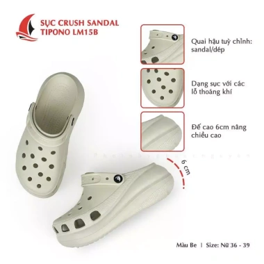 Dẹ́p sức nữ Tipono EVA cao cấp - Đế cao Lm15 giảm giá 18% chỉ 84.100₫