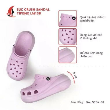 Dẹ́p sức nữ Tipono EVA cao cấp - Đế cao Lm15 giảm giá 18% chỉ 84.100₫