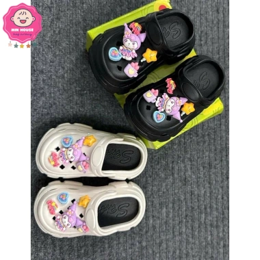 Dép sục quai đế cao sticker hoạt hình dễ thương cho bé gái, giá ưu đãi 159k 6