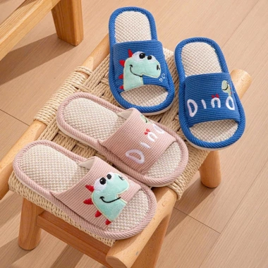 Dép Vải Trẻ Em Đi Trong Nhà Thêu Khủng Long Siêu Dễ Thương - Cao Cấp Giá Ưu Đãi 65k 2