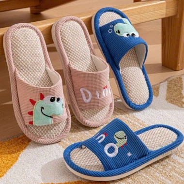 Dép Vải Trẻ Em Đi Trong Nhà Thêu Khủng Long Siêu Dễ Thương - Cao Cấp Giá Ưu Đãi 65k 4
