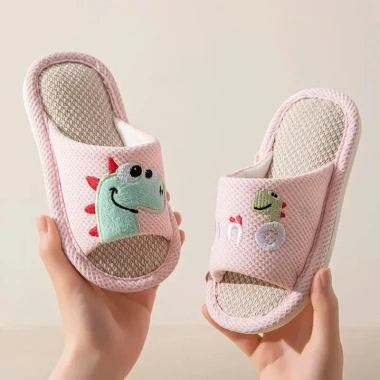 Dép Vải Trẻ Em Đi Trong Nhà Thêu Khủng Long Siêu Dễ Thương - Cao Cấp Giá Ưu Đãi 65k 10