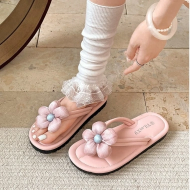 Dép xỏ ngón HaiLinda hoa mùa hè, thoải mái đi biển ngoài trời - Giá 57.000đ