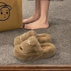 Dép xỏ ngón lông chéo nữ 2.024 - Đế dày, Cotton xuyên thấu, lông thú thời trang 5
