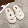 Dép xỏ ngón lông chéo nữ 2.024 - Đế dày, Cotton xuyên thấu, lông thú thời trang 7