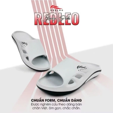 Dépp Nam REDLEO Breeze Slide Qoai Ngang - Êm Nhẹ, Chống Trơn Trượt, Kháng Mùi, Chuẩn Size RL50