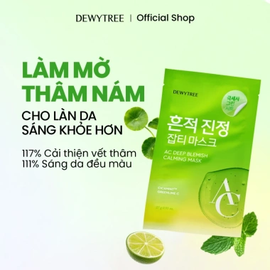 DEWYTREE Mặt Nạ Dưỡng Sáng Da Mụn Giảm Sưng Đỏ, Mờ Thâm, AC Deep Blemish Calming 10 miếng Giá Ưu Đãi 352.619₫