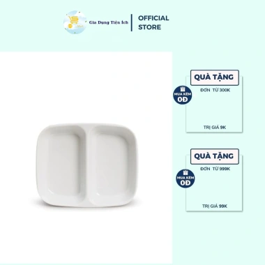 Dĩa 2 Ngăn Fataco C101 Nhựa Melamine Dày Dặn Màu Trắng - Dĩa Muối Tiêu, 15.000 VND