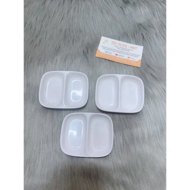 Dĩa 2 Ngăn Fataco C101 Nhựa Melamine Dày Dặn Màu Trắng - Dĩa Muối Tiêu, 15.000 VND