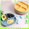 Đĩa ăn dặm 3 ngăn Silicon chống trượt - An toàn, tiện lợi, giá chỉ 49.000₫