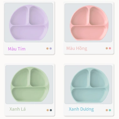 Đĩa ăn dặm 3 ngăn Silicon chống trượt - An toàn, tiện lợi, giá chỉ 49.000₫ 8