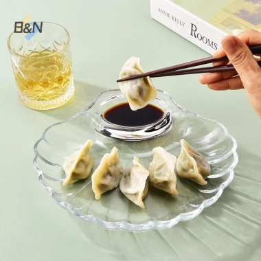 Đĩa Bánh Bao Trong Suốt B&N - Đĩa Giấm đa năng cho sushi, bữa sáng, trái cây khô, ăn nhẹ
