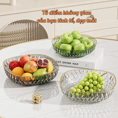 Đĩa Bánh Kẹo Vân Kim Cương HanaX - Nhựa Cao Cấp, Đĩa Trái Cây Tết 2.026, 57.000 VND 8
