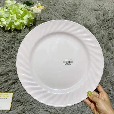 Dĩa Cạn Tròn Size Lớn DO12-DO14 Trắng Nhựa Fataco Melamine Giá ưu đãi 72.000₫