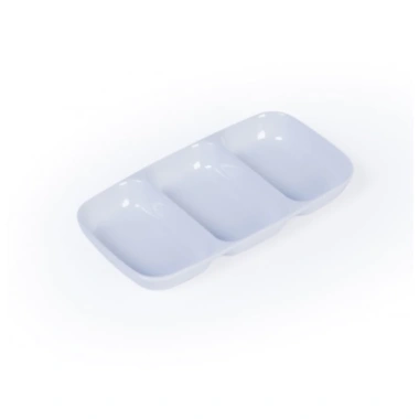 Dĩa Chấm 3 Ngăn C105 Trắng - Melamine Fataco Dày Dặn, Dĩa Mắm Muối Tiêu 13,000₫