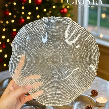 Đĩa Chân Bồng Thủy Tinh Vân Lưới 24/29cm CRISTA HOME 5 màu - Giá chỉ 375.000đ 3