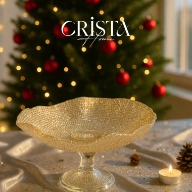 Đĩa Chân Bồng Thủy Tinh Vân Lưới 24/29cm CRISTA HOME 5 màu - Giá chỉ 375.000đ 4