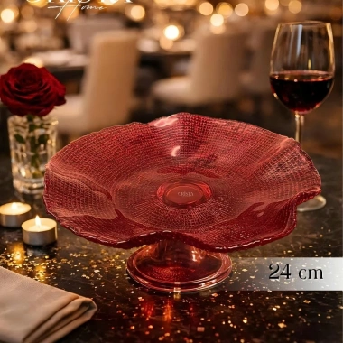 Đĩa Chân Bồng Thủy Tinh Vân Lưới 24/29cm CRISTA HOME 5 màu - Giá chỉ 375.000đ 9