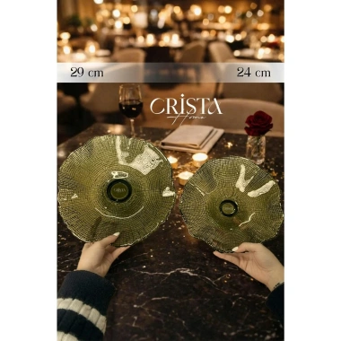 Đĩa chân bông vân lưới 24cm Crista Home cao cấp - Giá ưu đãi 375.000đ