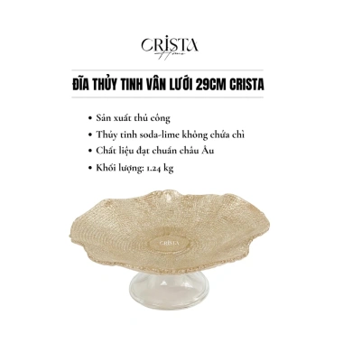 Đĩa chân bông vân lưới 29cm Crista Home MS60.219 – Cao cấp, Giá ưu đãi 469k
