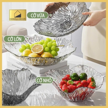 Đĩa Đựng Hoa Quả Nhựa Cao Cấp Hanmala Decor - Thiết Kế Uốn Lượn Sang Trọng, An Toàn Thực Phẩm, Giá 44.799₫